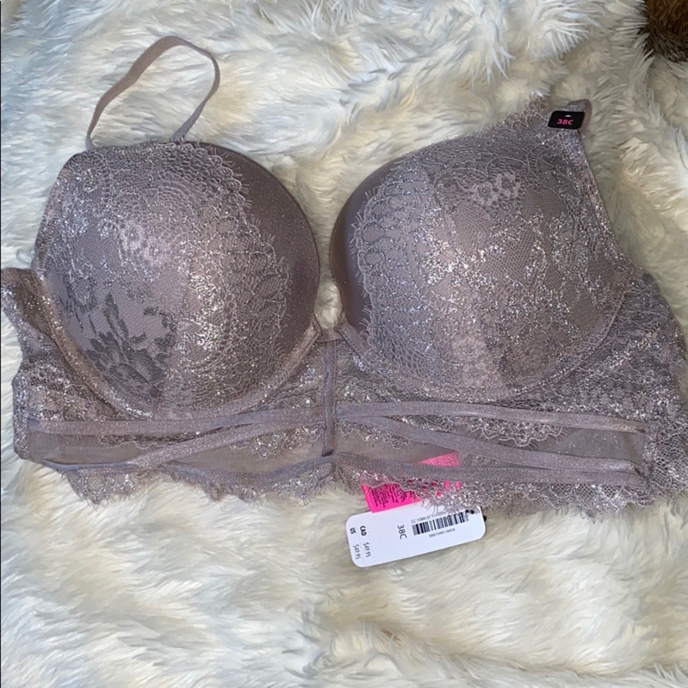 NWT la senza beyond sexy mauve lace push up bra